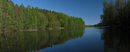Widok na Jezioro Gowidlińskie z okolic Borka Kamiennego